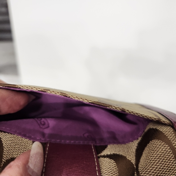 Coach purple trim wallet with coin pouch - Picture 6 of 13